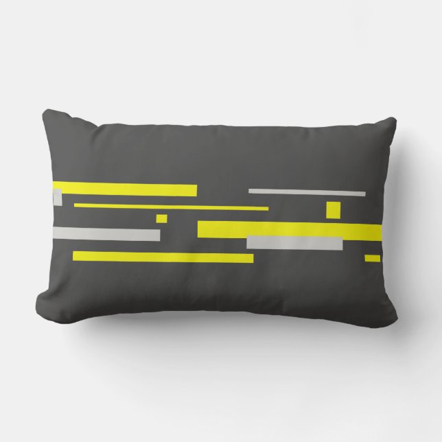 Rectangle Minimalisme Art Abstrait Coussin Coussin gris jaun (Recto)