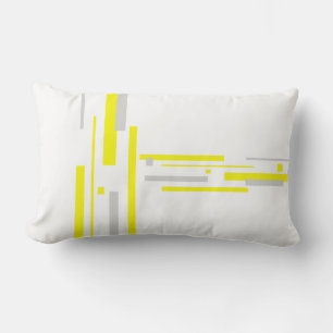 Rectangle Minimalisme Art Abstrait Coussin Coussin gris jaun