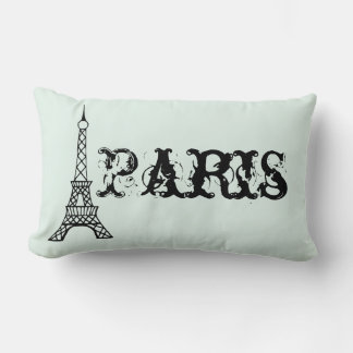 Rectangle Mint Vintage Paris Tour Eiffel Coussin Décor maiso