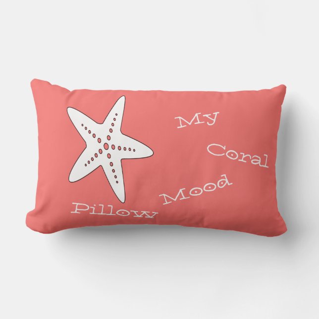 Rectangle Mon Coussin de Jeté en Étoile de Mer Humeur Corall (Recto)