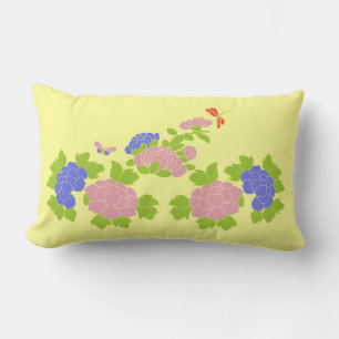 Rectangle Mon coussin lombaire de petite pivoine en jaune