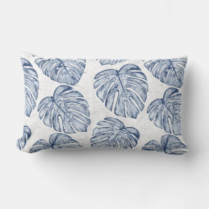 Rectangle Monstera Palm Feuille Lumbar Coussin