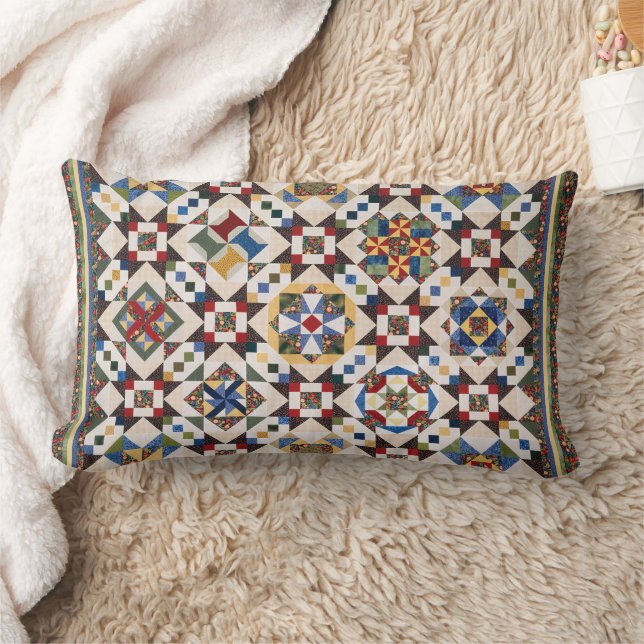 Rectangle Mosaic Motif Lumbar Coussin (Couverture)