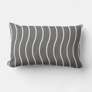 Rectangle Motif Lumbar noir blanc Coussin