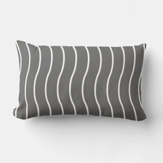 Rectangle Motif Lumbar noir blanc Coussin (Recto)