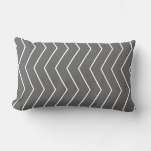 Rectangle Motif Lumbar noir blanc Zigzag Coussin