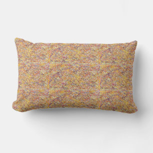 Rectangle Multi-coloré, lavande, violet foncé, Coussin rouge