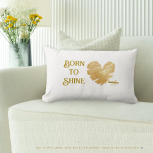 Rectangle Né pour briller Coussin jetable blanc