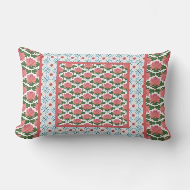 Rectangle Nénuphars, Coussin Lombaire Libellules, Coussin (Recto)