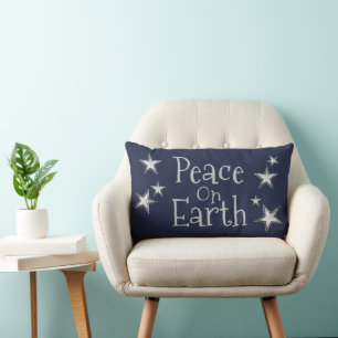 Rectangle Noël - Nom de famille - Coussin - Paix sur Terre