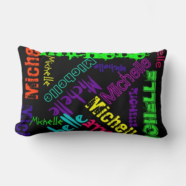 Rectangle Nom Coussin de collage en couleurs électriques lum (Recto)