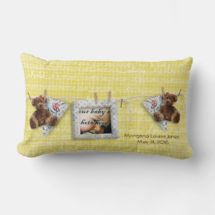 Rectangle Nounours Photo Frame Jaune Baby Nursery Coussin