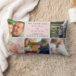 Rectangle Nous vous aimons Papa & Nana – Coussin personnalis