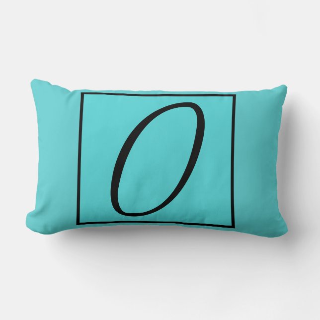 Rectangle O COUSSIN INITIAL - Lettre O sur fond Aqua (Recto)