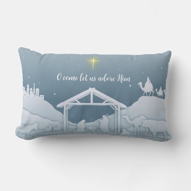 Rectangle O Venez, Adorons-Le Coussin Accent (Recto)