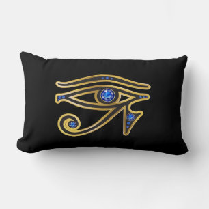 Rectangle OEil saphir de Ra dans le Coussin cou or