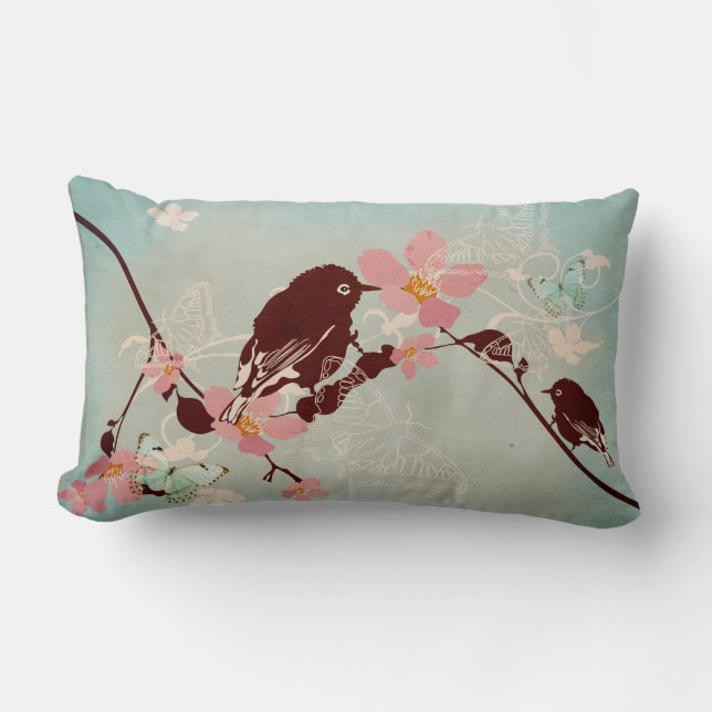 Rectangle Oiseau sur un coussin de MoJo d'Américain d'arbre (Recto)
