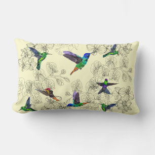 Rectangle Oiseaux de printemps Colibri Coussin - Vos couleur