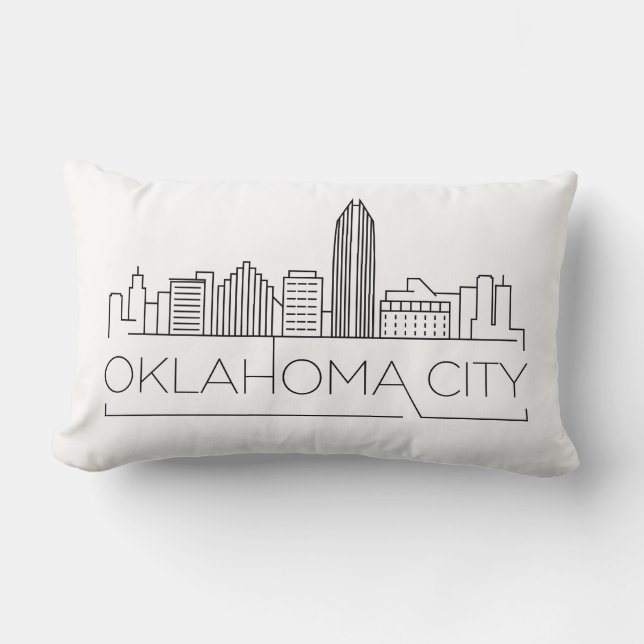 Rectangle Oklahoma City Skyline Lumbar Coussin (Recto)