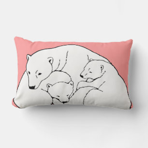Rectangle Ours polaire Art Coussin Mère w. Coussin bébé ours