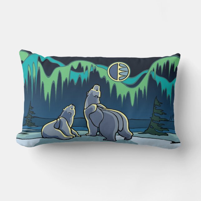 Rectangle Ours polaire Art Coussin Premières Nations Coussin (Recto)