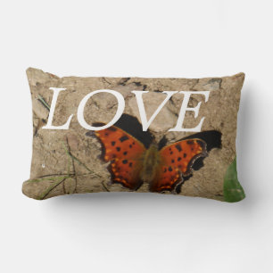 Rectangle OVE, coussin papillon orange et vert