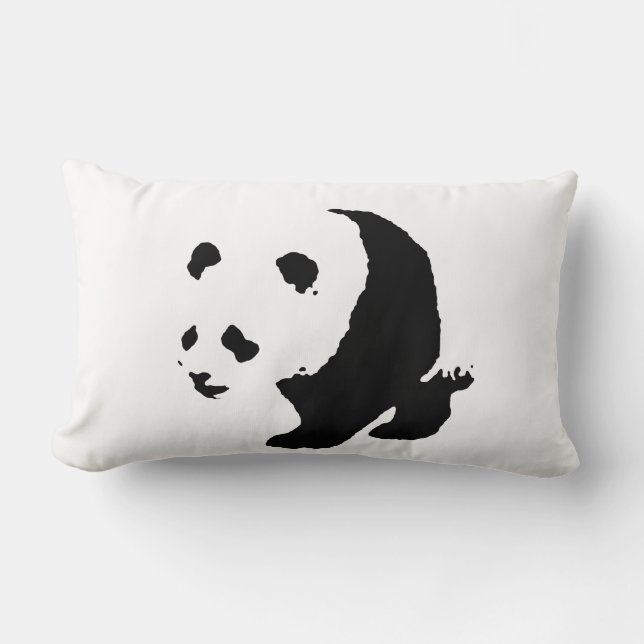 Rectangle Panda Pop Art Lumbar Coussin (Recto)