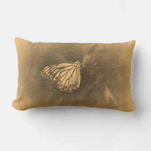 Rectangle Papillon vintage sur Fleur - Coussin