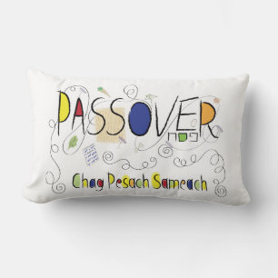 Rectangle Pâque 13 x 21 Chag Pesach Sameach Lumbar Coussin