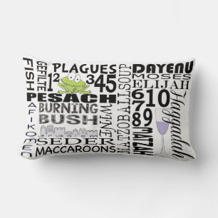 Rectangle Pâque Lumbar Coussin "Dayenu & plus..."