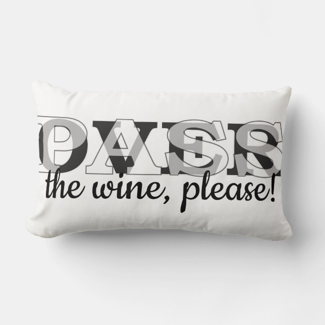 Rectangle Pâque Seder Lumbar Coussin "Pâque du vin" (Recto)