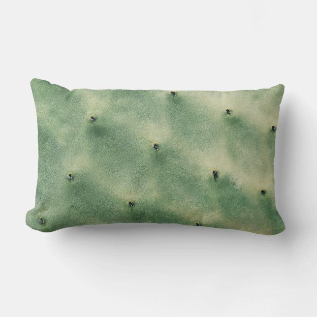 Rectangle Pastel Pale Green Cactus Succulent Coussin de cous (Recto)