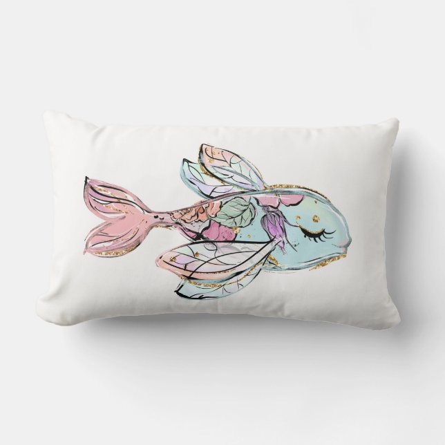 Rectangle Pêche à poissons tropicaux et Coussin bleu (Recto)