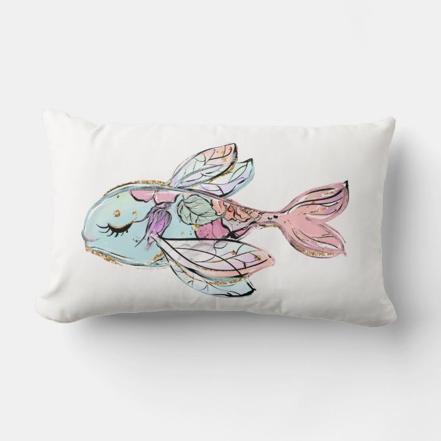 Rectangle Pêche à poissons tropicaux et Coussin bleu (Recto)