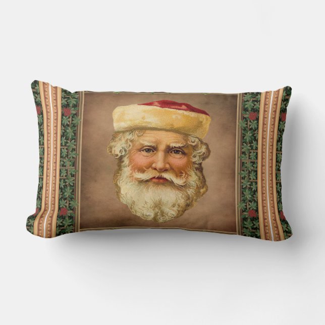 Rectangle Père Noël Vintage Lumbar Coussin (Recto)