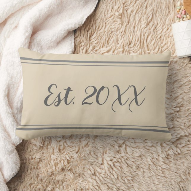 Rectangle Personnalisé Gris et Coussin beige (Couverture)