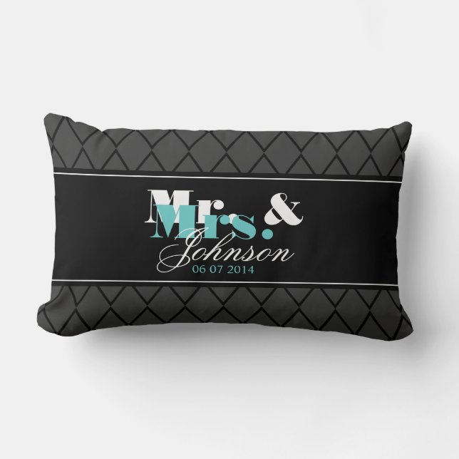 Rectangle Personnalisé M. et Mme newlyweds lumbar coussin (Recto)