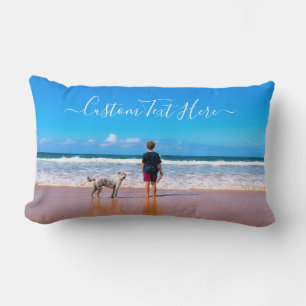 Rectangle Personnalisé Votre Animal Photo Coussin Texte Pers