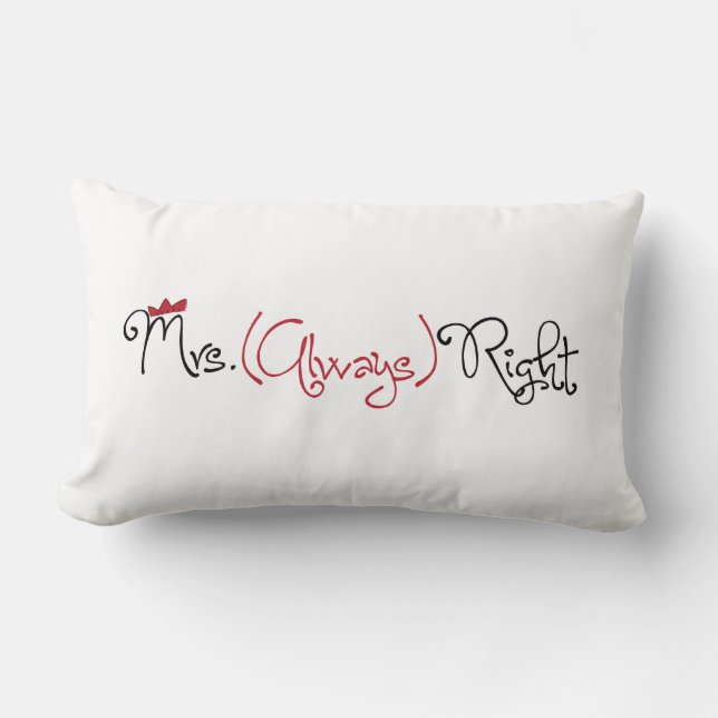 Rectangle Personnalisée Mme Toujours Droite Lumbar Coussin (Recto)