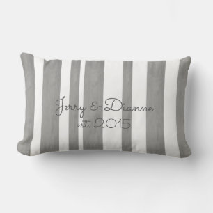 Rectangle personnaliser un coussin personnalisé rayures gris