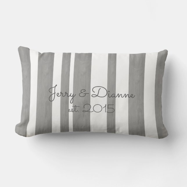 Rectangle personnaliser un coussin personnalisé rayures gris (Recto)