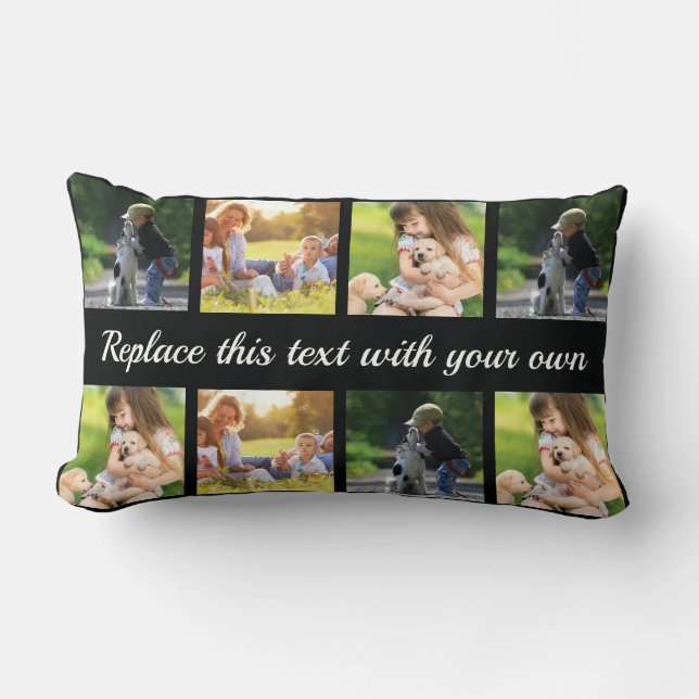 Rectangle Personnalisez le collage photo et le coussin lomba (Recto)