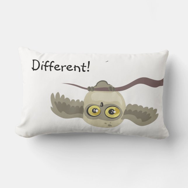 Rectangle petit hibou renversé~ Différent!~ coussin (Recto)