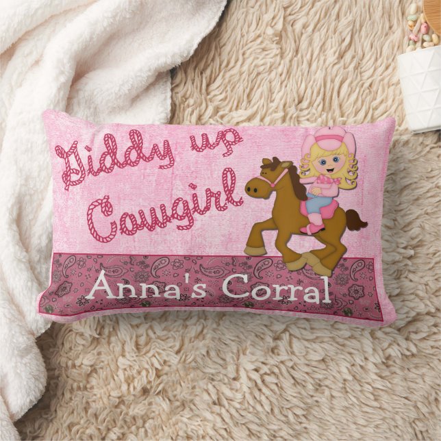 Rectangle Petite fille Western Coussin chambre pour enfant (Couverture)