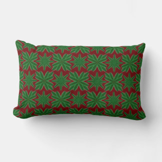 Rectangle Pine Snowflakes Garnet Lumbar Coussin