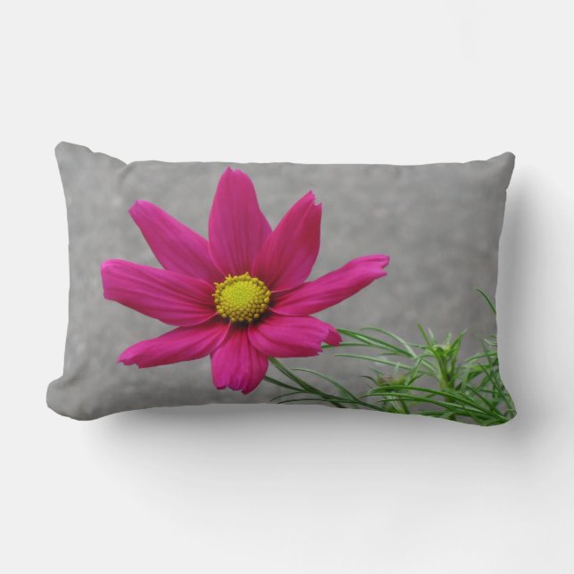 Rectangle Pink Flower personnalisé coussin de lancement (Recto)