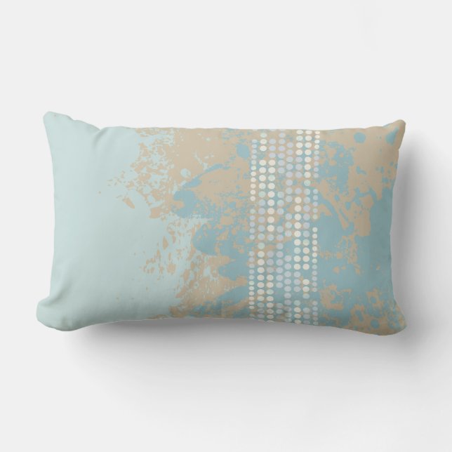 Rectangle plage de sable rocheux point bois abstrait coussin (Recto)