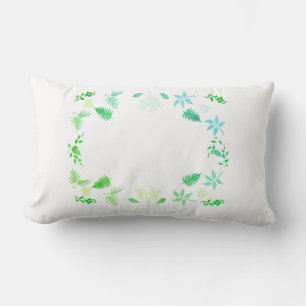 Rectangle Plantes Feuilles Vertes Nature Jet Coussin