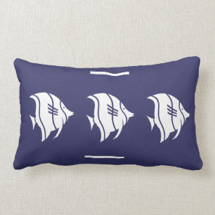 Rectangle poisson marine bleu blanc COUSSIN côtier vivant