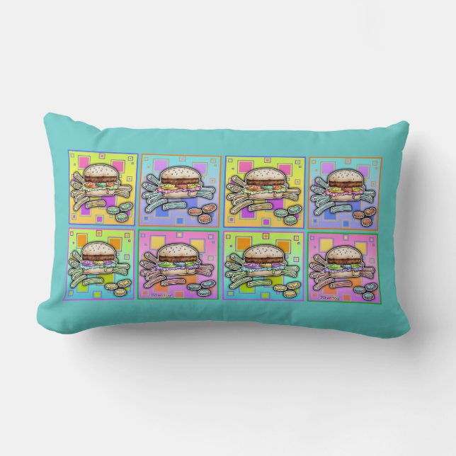 Rectangle Pop Art HAMBURGER LUMBAR COUSSIN (Recto)